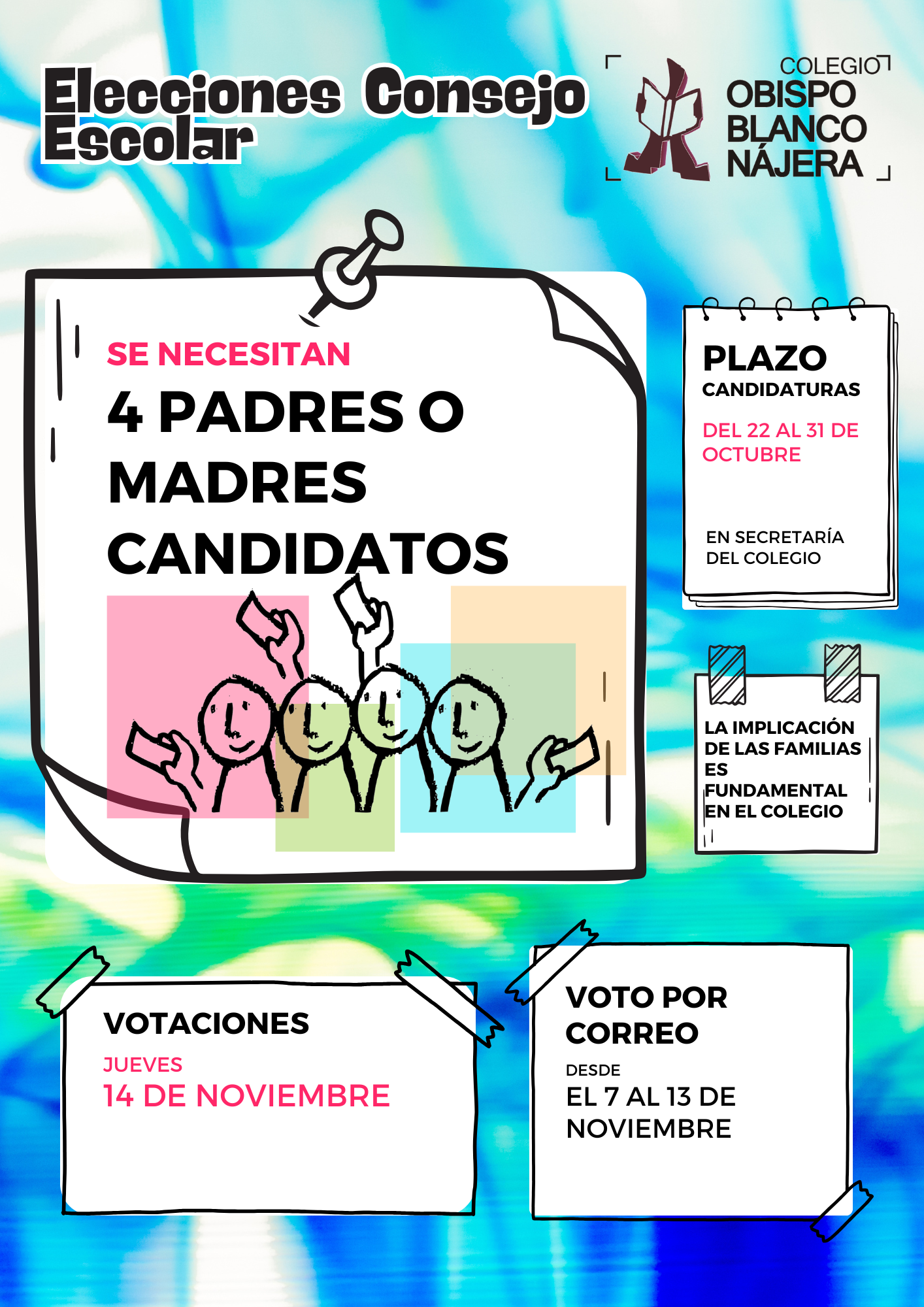 Se buscan 4 padres candidatos al Consejo Escolar.